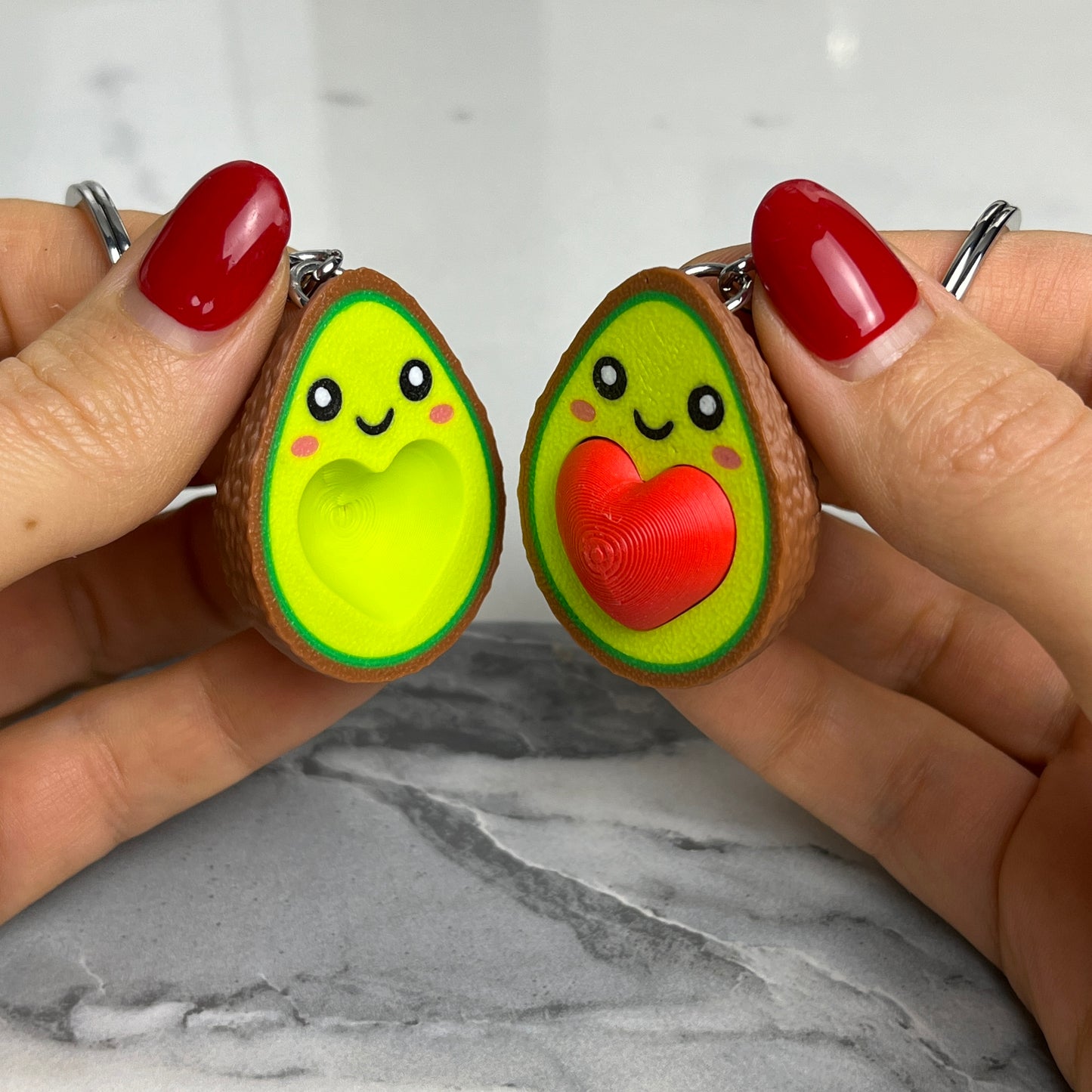 Gadget Avocado Valentine Lover Keychain, Magnet 3D Printed Toys