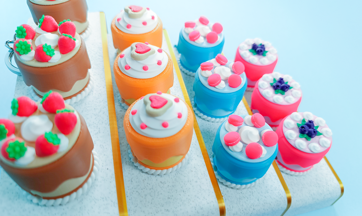 Fidget Cake Mechanical Clicker, 3D Printed Fun Toys Keychain